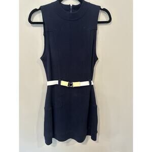 Alice and Olivia Coley Crew Neck Knit Short Belted Dress Size Small 2005